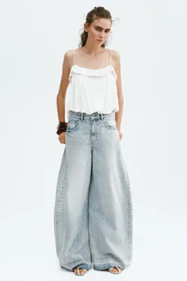 H&M Geniş Paçalı Kot Pantolon