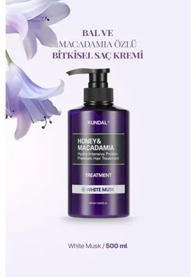 Kundal Yoğun Nemlendirici ve Besleyici Saç Kremi KUNDAL Honey& Macadamia Protein Treatment 500ml White Musk