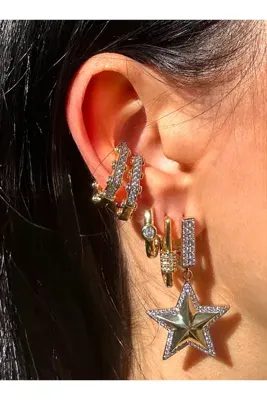 aryaaccesories 3’lü Set Küpe