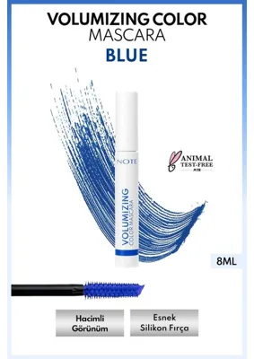 Note Cosmetics Volumizing Color Hacim ve Uzatma Etkili Renkli Tubing Maskara - Mavi