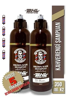 BHL Profesyonel Brown Hair Shampoo Kahverengi Şampuan İkili Set / Saç Sakal Beyaz Kapatıcı Şampuan 350ml. X 2 Adet