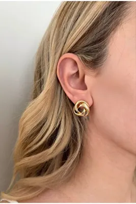 Lavian Accessories Burgu Gold Parlak Küpe