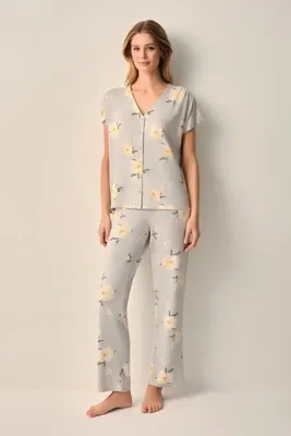 SUWEN Grace Gömlek Yaka Pijama Takımı