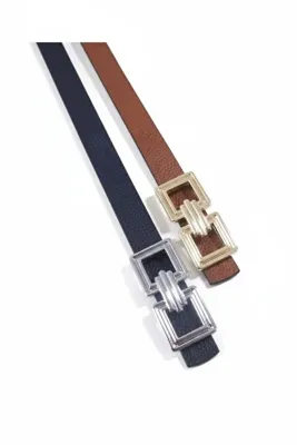 Gradelli kadın kemer siyah taba 2,3 cm ikili paket