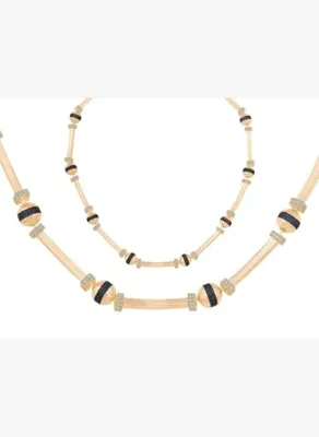 Ema Jewellery Mavi Taşlı Top Silindir Kolye