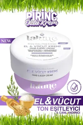 Lalune Ton Eşitleyici ve Canlandırıcı El & Vücut Kremi Pirinç Özlü 300 gr
