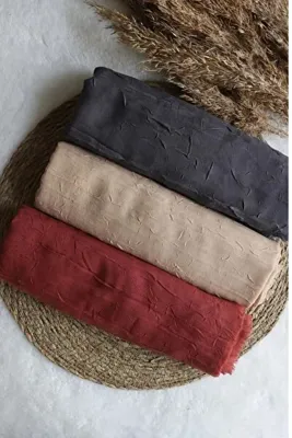 Avzen Bambu Kraş Şal 3’lü Set Antrasit,kiremit,krem