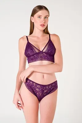 Top Step Kapsız Dantelli Bralet Sütyen Takımı