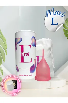 Silicone Era Era Cup - Maxi L / Menstrual Cup Sterilizasyon Kabı Hediyeli (ADET KABI, REGL KABI)
