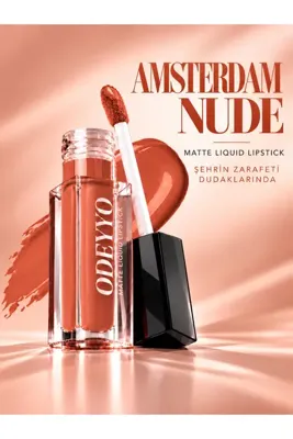Odeyyo Matte Liqiud Lipstick - Amsterdam Nude, Flawless Matlık, Kalıcı Etki, Bulaşmayan Formül, Modern Mat Bitiş