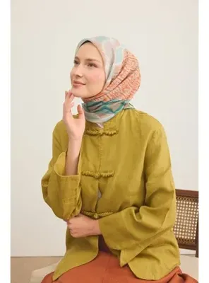 Silk Home Soft Eşarp Urban Patch Koyu Yeşil