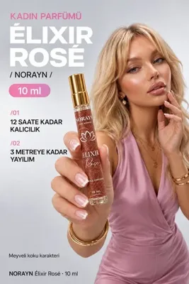 norayn Elixir Rosé Kadın Parfüm EDP 10 ml Romantik Mini Boy Parfüm Meyveli Çiçeksi Tatlı