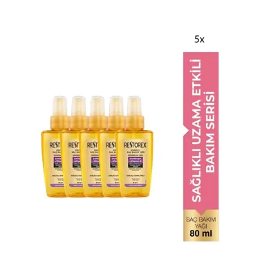 Restorex Speed Strong Onarıcı Bakım Saç Bakım Yağı 80 Ml - Sarmaşık Özlü, Sağlıklı Uzama, Karşıtı 5 Adet