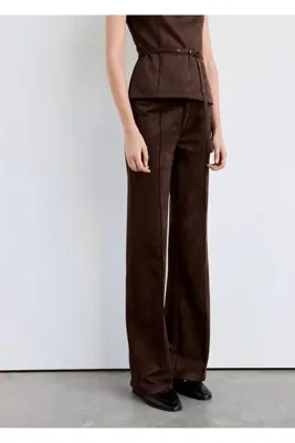 MANGO Woman Fine-knit trousers with seams