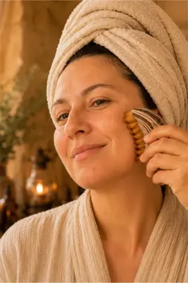 SERENITY WELLBEING Yüz fırçası Lenf Drenaj Doğal-Kutulu
