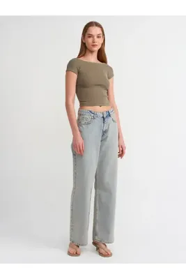 Dilvin 71449 Salaş Denim Pantolon-Tint