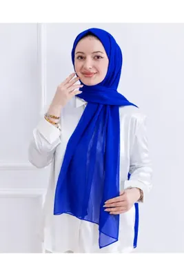 ŞALSERA Yoryo Şifon Şal, Saks Mavi 75 x 180 cm