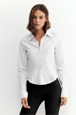 Pull & Bear Geniş manşetli vücuda oturan gömlek