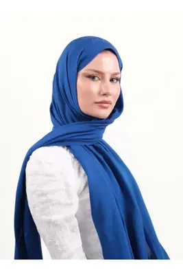 Armine İpek Pamuk Şal Sax Mavi
