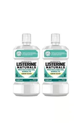 LİSTERİNE Naturals Emaye Koruma Hafif Lezzet Nane  Alkol veya Boya Yok, Vegan 2 Adet  50 ml