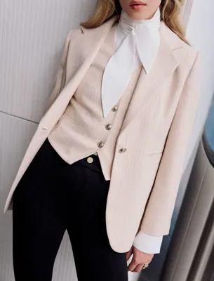 Koton Blazer Ceket Kruvaze Cepli Düğmeli Kalça Boy