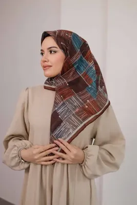 Genel Markalar Nota Desen Soft Eşarp – Karamel Mavi