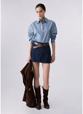 Liu Jo Asimetrik Denim Mini Etek