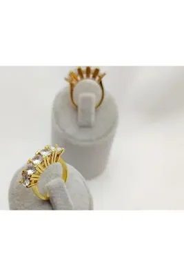 barisiva gold 22 Ayar Altın Kaplama Zirkon Taşlı Beştaş Yüzük