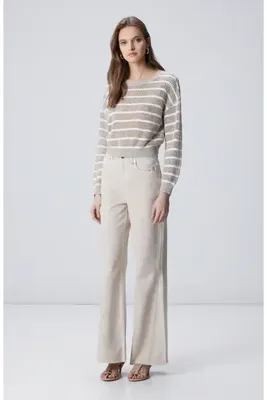 Network Açık Bej Wide Leg Denim Pantolon
