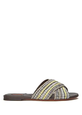 Missoni Ada Çok Renkli Dokulu Kadın Terlik