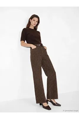 LC Waikiki Freezen Store'dan Eşsiz Ürünler I Geniş Paça Leopar İşlemeli Kadın Jean Pantolon