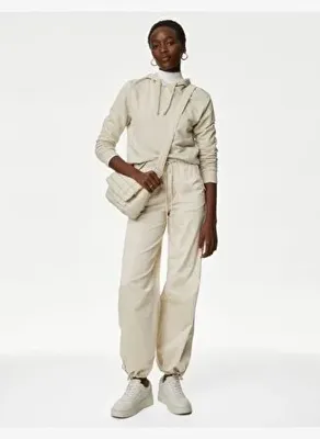 Marks & Spencer Relaxed Fit Yüksek Bel Paraşüt Pantolon