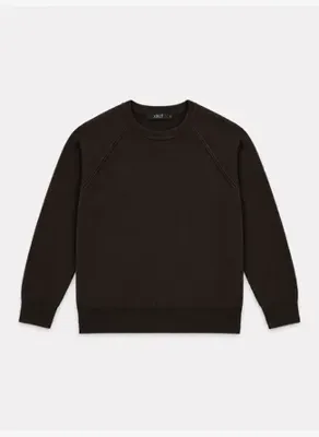 Xint Kahverengi Oversize Bisiklet Yaka Kazak
