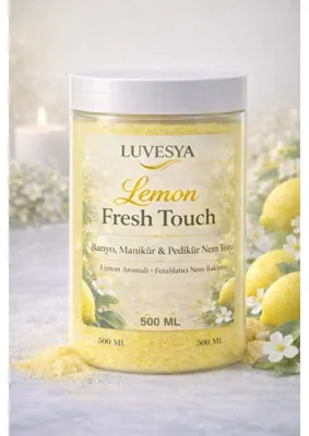 luvesya Limon Aromalı Nem Tozu 500 ml – Banyo, Manikür & Pedikür Için Köpüren Yoğun Nem Bakımı