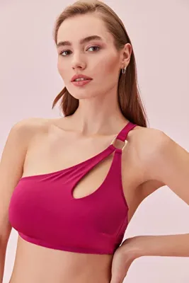 SUWEN Tek Omuz Aksesuarlı Bralet Bikini Üst