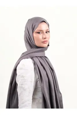 Armine Viskon Şal Koyu Gri-02