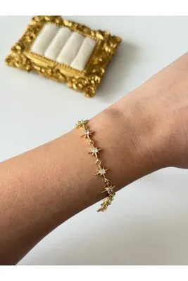Charmist Çelik gold zirkon kutup yıldız bileklik