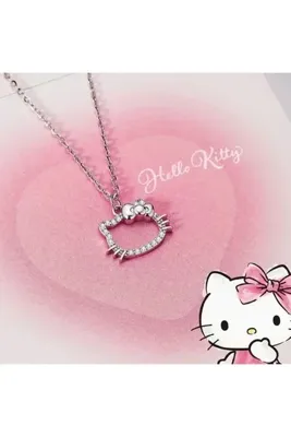bohemian takı tasarim Hello Kitty Coquette Zirkon Taşlı Kolye
