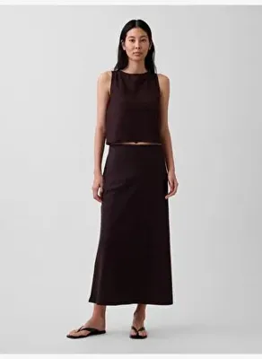 GAP Keten Karışımı Maxi Slip Etek