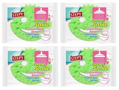 Stepy Sponge Smile Çocuk Banyo Süngeri X 4 Paket