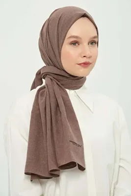 Madame Polo Poly Coton Şal Koyu Vizon Pamuklu Nefes Alabilen Kırışmayan