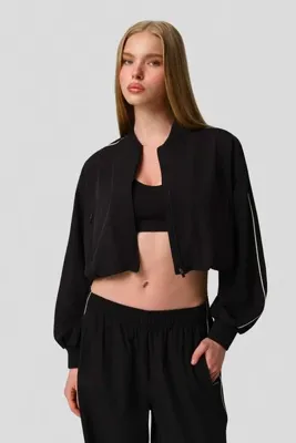 dossha SİYAH PARAŞÜT CROP CEKET