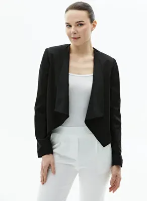 Selen Standart Siyah Kadın Ceket 24YSL1346