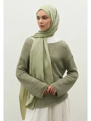 Fresh Scarfs OSLO PAMUK FLOŞ JAKARLI ŞAL MİNT YEŞİLİ