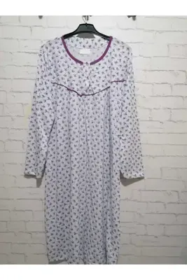 anne moda ankara Tam yazlık UZUN KOLLU, incecik pamuklu gecelik