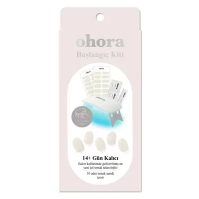 Ohora Starter Kit Cream Cotton Jel Tırnak Seti 30'lu + UV Lambası