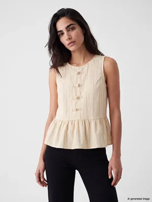 LCW Vision Çizgili Modal Karışımlı Peplum Bluz