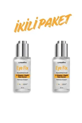 Tayaliva 2'li Set Eye Fix - Göz Altı Serumu Morluk, Torbalar, Şişlik ve Işıltı İçin C Vitamin + Peptit İksir Serum
