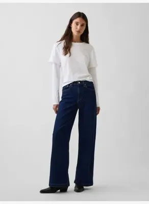 Gap High Rise Stride Wide-Leg Jean Pantolon