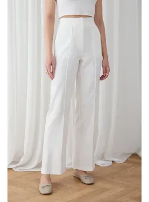 Melike Tatar Keten Pantolon 32-2834 EKRU